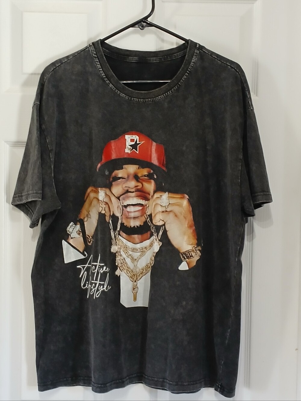 Men's Vintage-Style Black Graphic Street Life Tee - Size XL